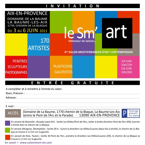 Du 3 au 6 juin 2011. Salon Sm'art Aix. Galerie Alain Paire